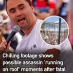 Chilling video shows figure running on rooftop after Charlie Kirk shooting