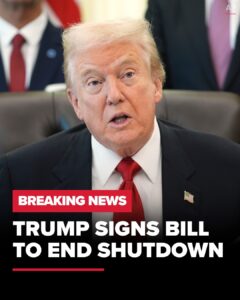 President Trump signs bill ending government shutdown – VIDEO
